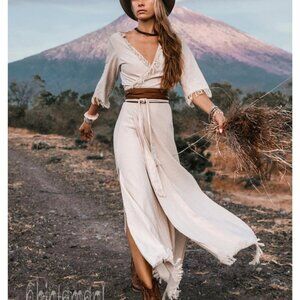 Boho wrap dress 100% cotton